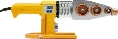 Produktbild von PPR Rohrschweißgerät - Muffenschweißgerät - 850 W - 6 Heizdorne - 20–63 mm - Digitalanzeige - Temperatur einstellbar - Für PPR/PE/PB/PERT - Gelb