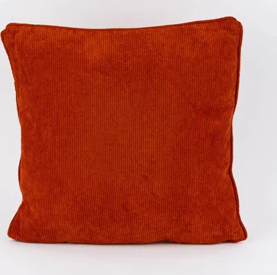 Produktbild von Deko Kissen aus Cord mit Kederumrandung einfarbig rost rot 45x45cm