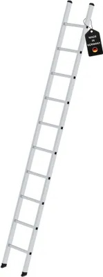 Produktbild von Sprossen-Anlegeleiter Germany | 10 Sprossen | Arbeitshöhe 4,10m | 350mm breit ohne Traverse | Traglast 150kg | Alu