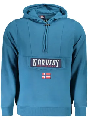 Produktbild von Blaues norwegisches Herren-Kapuzen-Sweatshirt mit Tasche, gefüttert