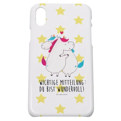 Produktbild von Mr. & Mrs. Panda Iphone 10 Handyhülle Einhorn Mitteilung - Weiß - Geschenk, Liebe, Spruch, Hülle, Einhörner, Handy, Unicorn, X, Cover, Partner
