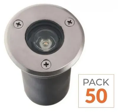 Produktbild von 50er-Pack – LED-Einbaustrahler für den Außenbereich, IP65, 220 V, Bodenmontage, 3 W, 45° – Kaltweiß 6000 K – 8000 K