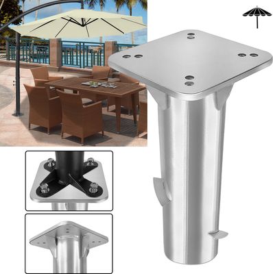 XMTECH Universal Bodenplatte Bodendübel Schirmständer Sonnenschirmständer Robust Bodenanker Bodenhülse für Sonnenschirme Gartenschirm, Silber