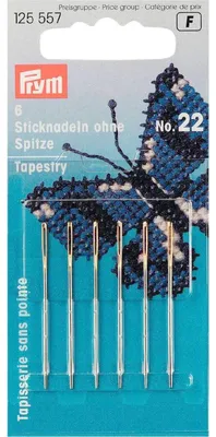 Borduurnadeln ohne Spitze 0,90x40mm Silber 6 St.