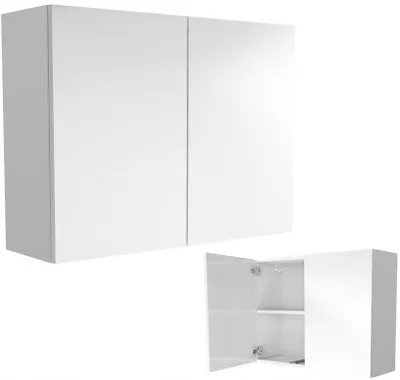 Zdjęcie produktu dla wisząca szafka łazienkowa 80 biały biała matowa 80x60 (2x40)