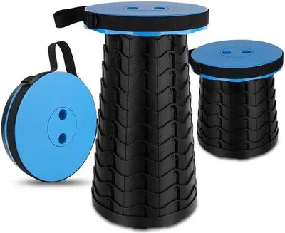 Produktbild von Famanu Tragbare Faltbare Hocker - Verstellbare Leichte Campinghocker in Blau