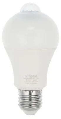 Productafbeelding van Vito Lighting LED Peerlamp A60 E27 Mat - 11W 1045lm 4000K - Neutraalwit - Bewegingssensor - Vervangt 75W