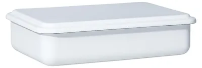 Zdjęcie produktu dla Pojemnik emaliowany Riess z pokrywką 23x15x5cm biały