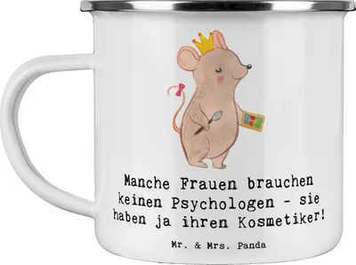 Produktbild von Mr. & Mrs. Panda Teetasse Kosmetiker Seele - Weiß - Geschenk, emotionale Unterstützung, Blechtasse, Beruf, professionelle, Haferl, Berufsliebe, Pott, Selbstfürsorge