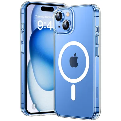 Produktbild von Schutzhülle für Apple iPhone 15 Hülle MagSafe kompatibel Transparent Silikon Clear Case Bumper