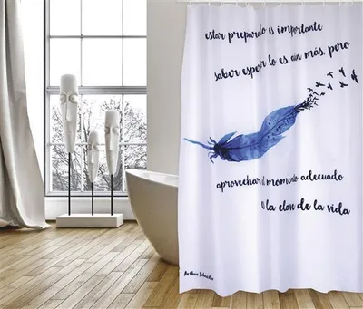 Produktbild von MSV Anti-Schimmel Duschvorhang - Anti-Bakteriell, waschbar, wasserdicht, mit 12 Duschvorhangringen - Polyester, „Pluma“ 180x200cm