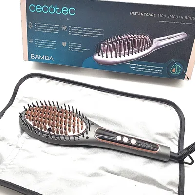 Produktbild von Cecotec Bamba InstantCare 1100 Smooth Brush, Glättbürste, Warm, Tasten, 140 °C, 220 °C, Grau, Pink