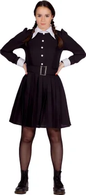 Productafbeelding van Kleid, vrijdag, Halloween, zwart met witte kraag, maat: 44