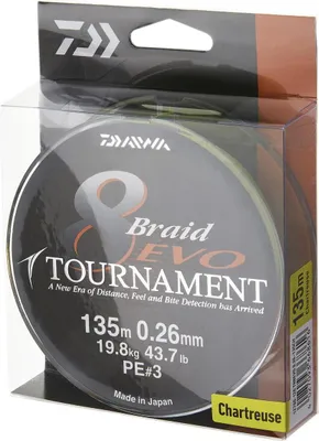 Produktbild von Daiwa Schnur Tournament 8 Braid Evo Farbe Chartreuse Länge 300m ø 0,35mm