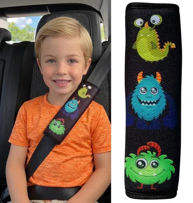 Productafbeelding van Gordelkussen - Monsterprint - Kinderen - 16 x 21 cm - Veiligheidsgordel