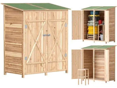 Zdjęcie produktu dla Domek ogrodowy, konstrukcja drewniana, z wbudowanym stołem, model T1003-01-13111, model T1003-01-13111