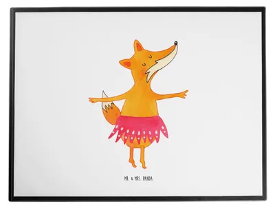 Produktbild von Mr. & Mrs. Panda Schreibunterlage Fuchs Ballerina - Weiß - Geschenk, Party, Tanzen, schreibtischunterlagen, schreibtischauflagen, tischpad, schreibtischunterlage
