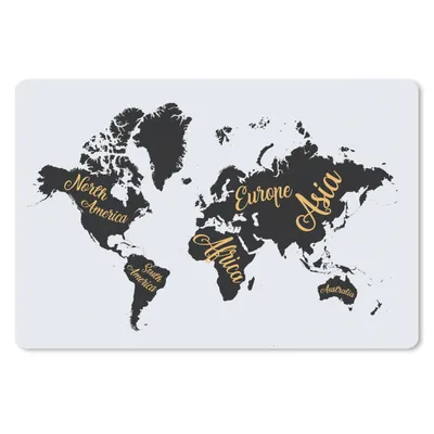 Produktbild von MuchoWow® Schreibtischunterlage Weltkarte - Briefe - Gold 60x40 cm - XXL Mauspad - Großes Mauspad