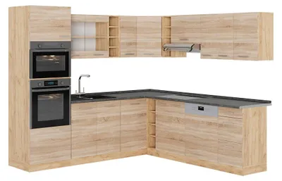 Obrázok produktu pre Rohová kuchyňa Vicco R-Line Sonoma/Dub Goldkraft 247 x 237 cm, AP Antracit, Model 53400
