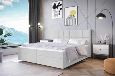 Zdjęcie produktu dla Łóżko kontynentalne LIMIT2 – nowoczesna forma, sprawdzona trwałość - materiał Manila/Monolith/Riviera - 180x200cm