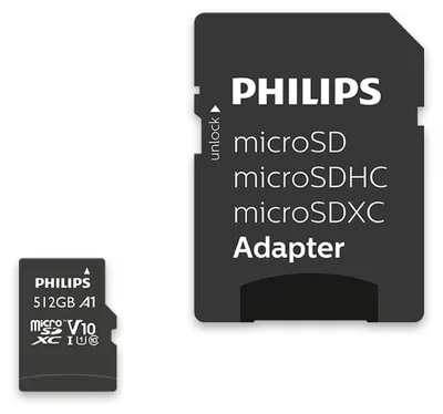 Produktbild von Philips MicroSDXC Card     512GB Class 10 UHS-I U1 incl. Adapter