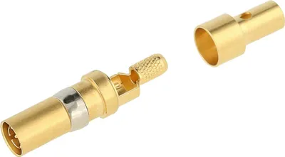 Produktbild von HARTING Koaxialkontakt 50Ohm Kontaktbuchse (F) gold, 1 Stück Werkstoff Kupferlegierung - 1 Stück