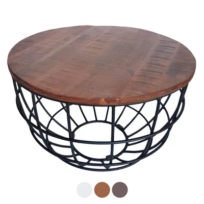 Produktbild von Couchtisch Lexington Wohnzimmer Dallas Ø 55cm Massivholz bassano