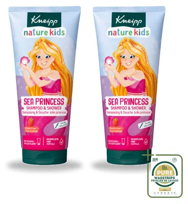 Image de 2 x Shampooing et gel douche pour enfants Kneipp Nature Kids, gamme "Princesse" - 200 ml - Lot de 2
