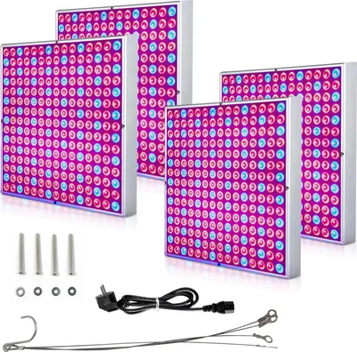 Obrázok produktu pre Jayseuw 4PCS LED lampa na rastliny, 45W s 225 červenými a modrými LED diódami na osvetlenie rastlín, LED pestovateľská lampa, pestovateľské lampy pre izbové rastliny, kvety v záhrade