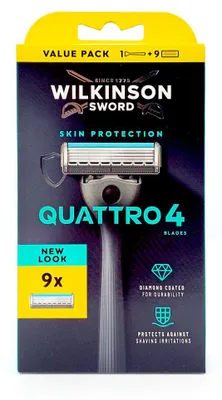 Immagine prodotto di Wilkinson Quattro 4, rasoio + 9 lame