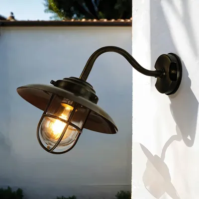 Produktbild von Wandleuchte außen IP43 E27 Messing Maritim Wandlampe außen Garten Terrasse