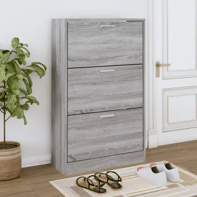 Image de 2025 cloris Armoire à chaussures Gris Sonoma 63x24x103 cm Bois composite - Étagères à chaussures Sale9871257 1parcel