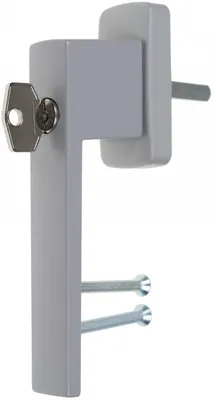 Obrázok produktu pre Okenná kľučka Kwadrat na kľúč strieborná 38 mm