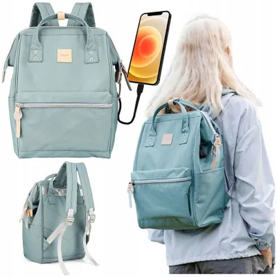 Produktbild von Himawari Rucksack für Laptop 13,3 Zoll mit USB Vintage Grün