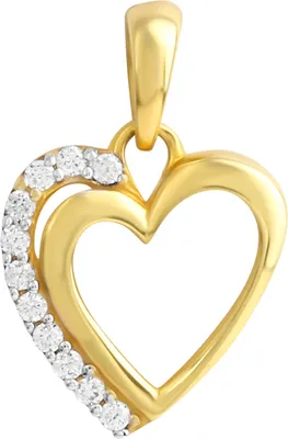 Produktbild von V Anhänger 333/- Gold 1,6cm mehrfarbig Zirkonia 371340766