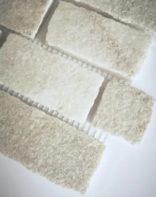 Produktbild von Handmuster Mosaik Fliese Schiefer Naturstein Brick weiß MOS34-0102_m