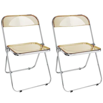 Produktbild von 2er Set Klappstuhl Lounge-Sessel Besuchersstuhl PET‌ Bernstein