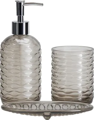 Image de Ensemble de salle de bain NODE, distributeur, gobelet pour brosse à dents et distributeur de savon, 3 pièces
