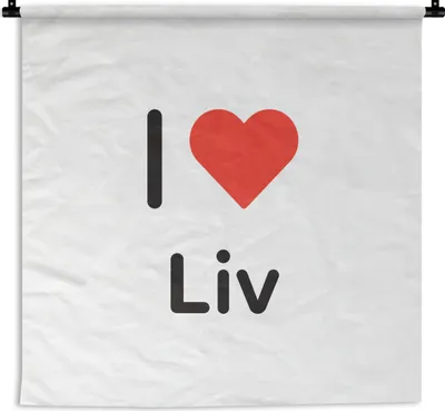 Produktbild von MuchoWow® Wandteppich Wandbehang Ich liebe - Liv - Girl 150x150 cm Tapisserie Dekoration Wandtuch - Wohnaccessoires - Modernes
