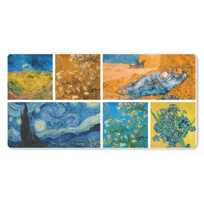 Produktbild von MuchoWow® Schreibtischunterlage Van Gogh - Collage - Sternennacht 80x40 cm - XXL Mauspad - Gaming Mauspad