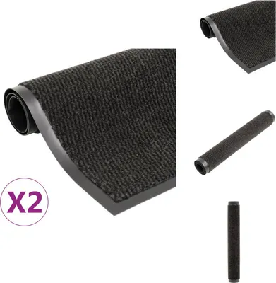 Produktbild von vidaXL Schmutzfangmatten 2 Stk. Rechteckig Getuftet 120x180cm Schwarz -  Fußmatten