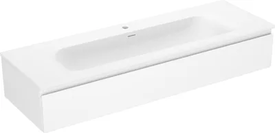 Produktbild von Mexen Orio Badezimmerschrank 140 cm mit Waschbecken Vela, 1 Schublade, weiß matt - 91A10-14023-1-BF01-W23M01