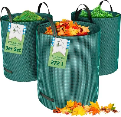 Produktbild von TTL Garden Gartensäcke 272L 3er Set - Laubsack inkl. Griffe, Sack für Gras Gartenabfall Grünschnitt