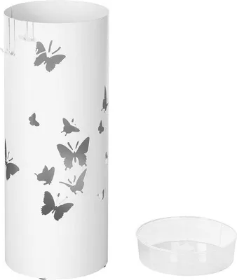 Produktbild von Famanu Parapleständer mit Wasserauffangschale und Haken - 49 x Ø 195 cm weiß