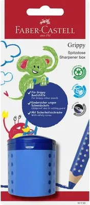 Produktbild von Faber-Castell 181793, Manueller Bleistiftspitzer, Blau, Recycelbarer Kunststoff, Sichtverpackung, 1 Stück(e)