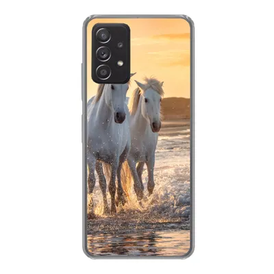 Produktbild von MuchoWow® Handyhülle Schutzhülle Hülle für Samsung galaxy a73 Pferde - Wasser - Strand - Tiere Silikon Softcase Handy Hülle - Handyhülle