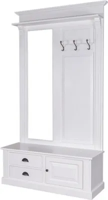 Produktbild von Casa Padrino Garderoben Schrank mit Spiegel, Schrankfach und Schubladen - Landhaus Stil Garderobe