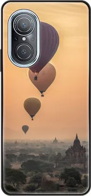 Produktbild von König Design Hülle kompatibel mit Huawei nova 9 SE Kunststoff Soft Handyhülle - Handy Case Heißluftballons
