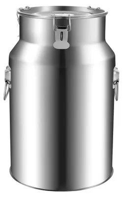 Produktbild von Edelstahlbehälter - Eimer aus 201 Edelstahl - 18 l Volumen - Mit Deckel - Für Bier, Wasser, Öl - Silber