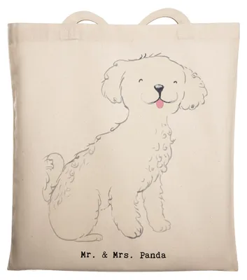 Produktbild von Mr. & Mrs. Panda Tote Bag Bichon Frisé Moment - Transparent - Geschenk, Shopping Tasche, Tragetasche, Jutebeutel, Laptoptasche
